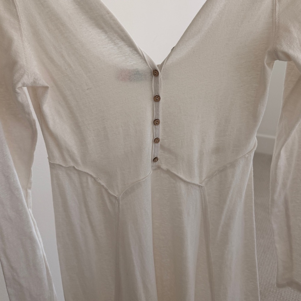 Free People Daybreak Maxi Cream Long Sleeve Size S - Picture 6 of 8